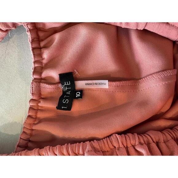 NWT 1.STATE Coral Ruffle Off the Shoulder Midi Dress Women’s size 10​ - Picture 7 of 12